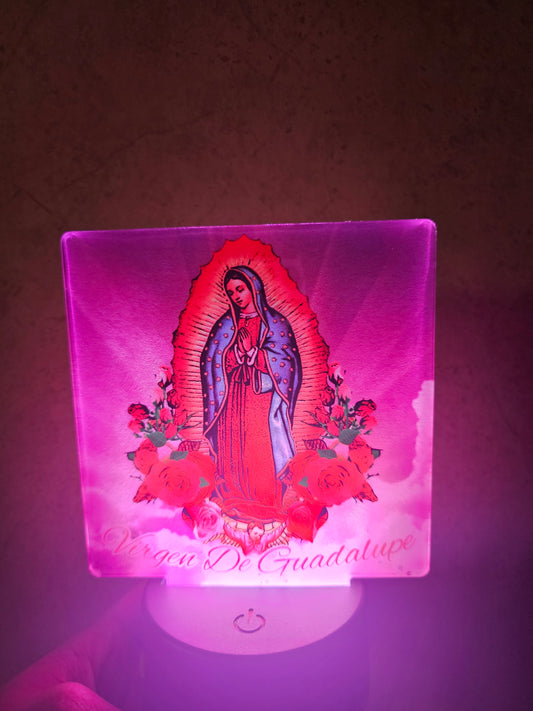 Virgen De Guadalupe Square Night Light